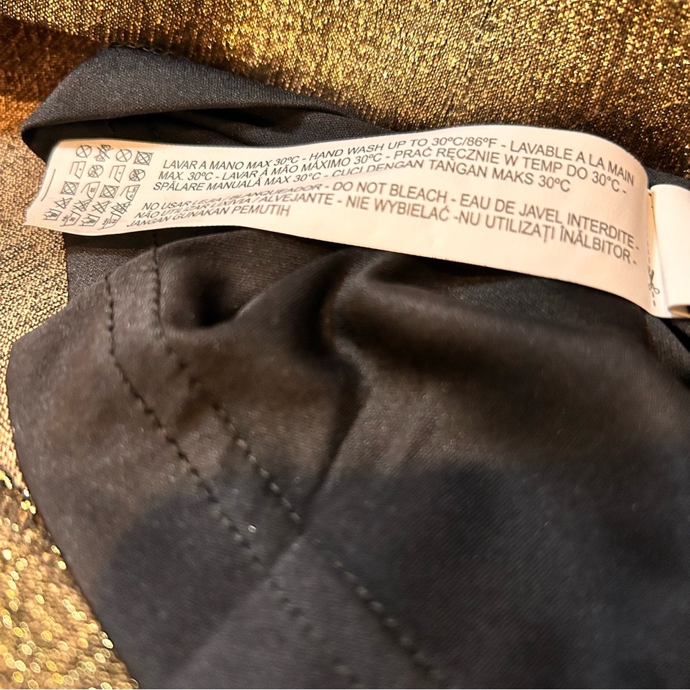 Zara Trafaluc Collection Metallic Gold Dress - Size Medium - Picture 10 of 11